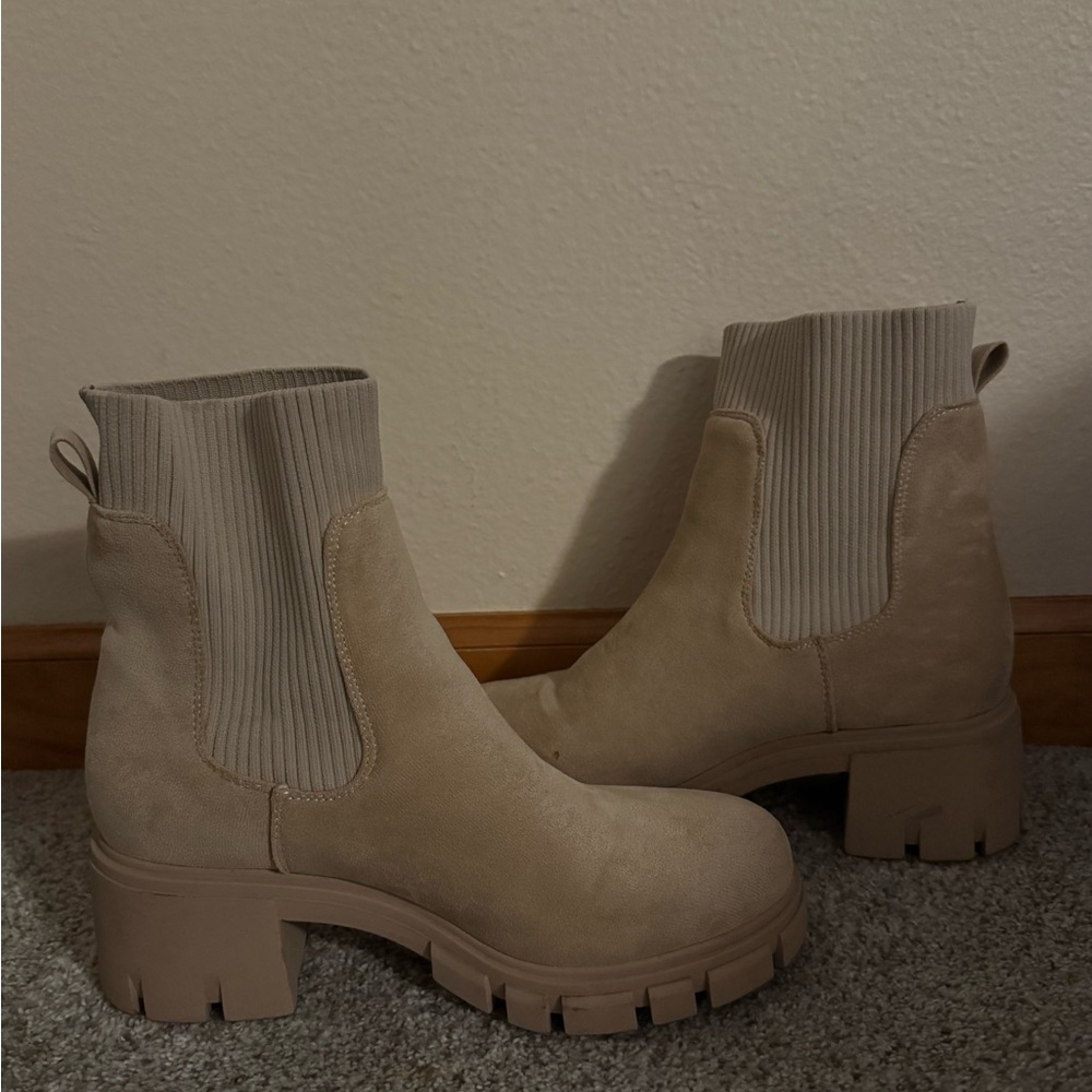 H&M Taupe Ankle Heel Boots